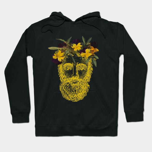 Bearded Dude with Flower Crown Hoodie by terrybain